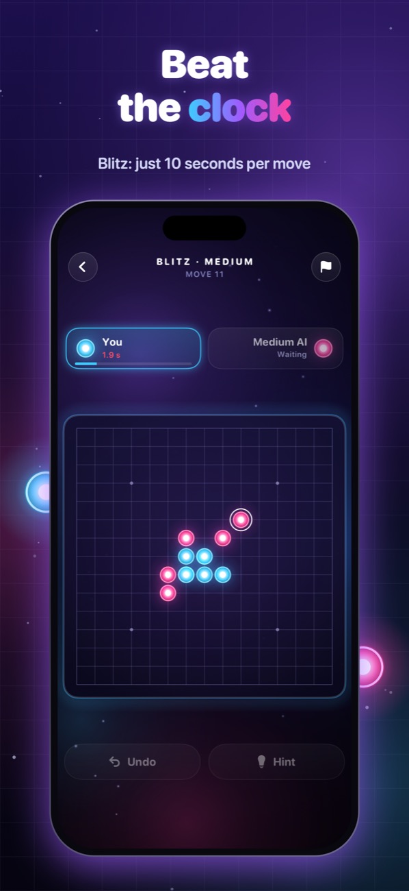Blitz mode with a 10-second move clock