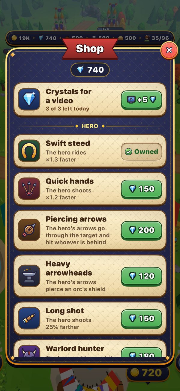 The shop with permanent upgrades