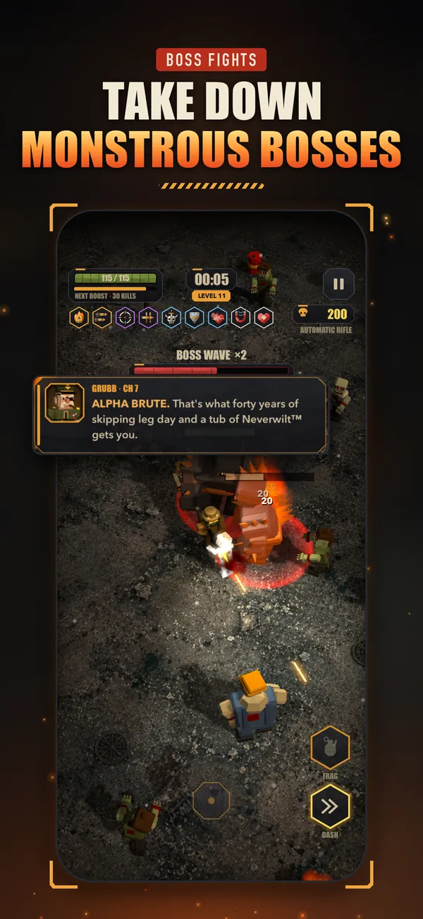 Take down monstrous bosses: an Alpha Brute boss wave